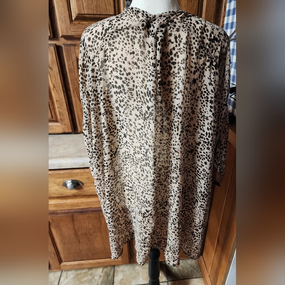 Intimately By Free People Animal Print Sheer Blouse Size S - Picture 7 of 10
